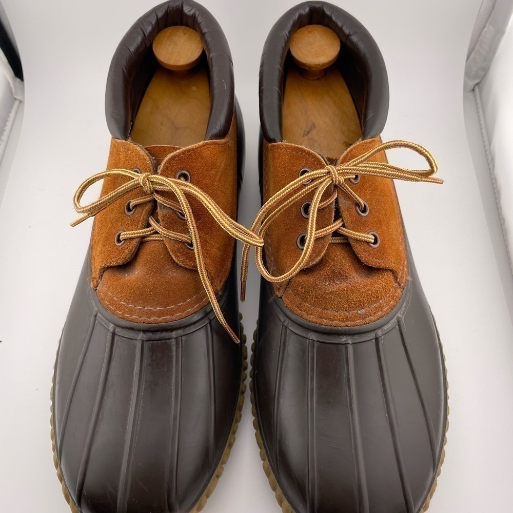 LaCrosse Men’s Brown Leather 3 Eye Duck Shoes Low Rain Muck Steel Shank Size 11  - Picture 10 of 13